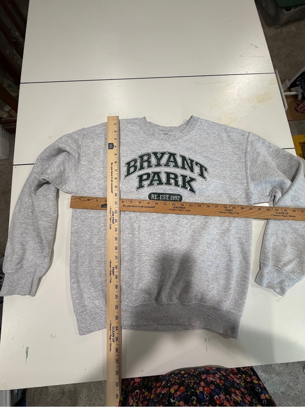 Gildan Gray 'Bryant Park' Pullover Sweatshirt with Green Lettering